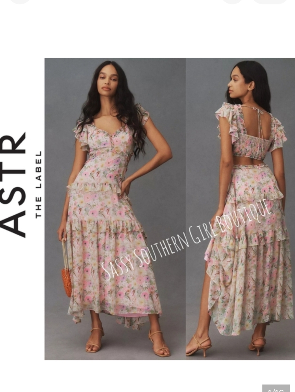 🆕⭐ ASTR The Label For Anthropologie Pink Floral Maxi Dress